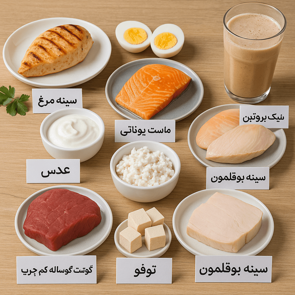 ۱۰ غذای پر پروتئین برای بدنسازی و افزایش عضله|طهران شف