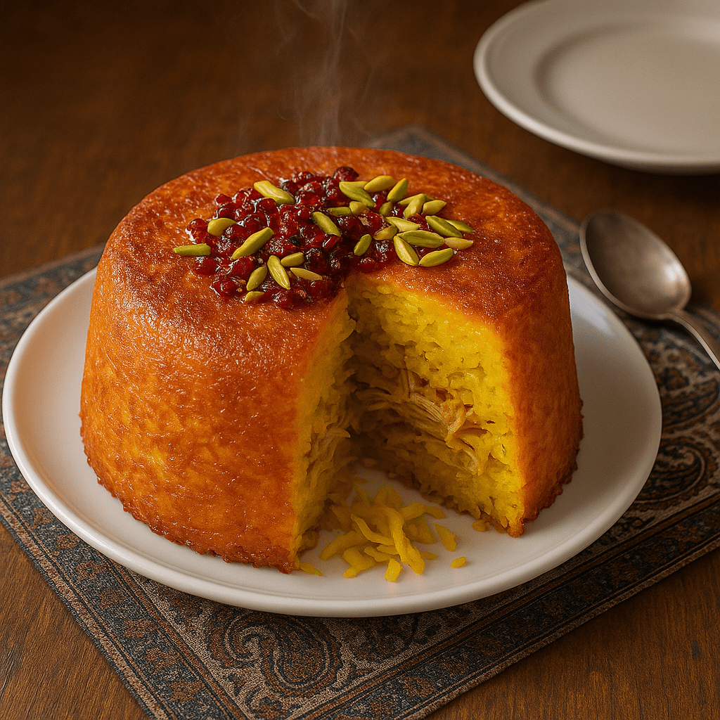 ته‌چین مرغ زعفرانی(ضیافتی از رنگ)|طهران شف